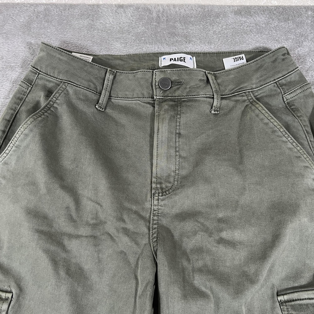 Paige Jolie‎ Pants Womens 29 Green High Waist Ankle Slim Utility 7932G29-6338